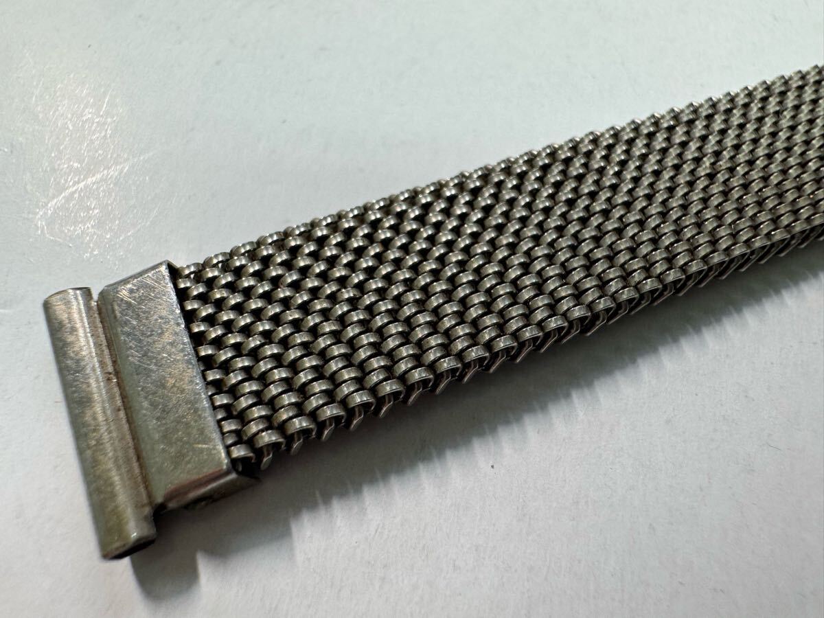 13mm エルミテックス 銀色 伸縮 時計ベルト 中古品 ステンレスベルト stainless steel bracelet Italy ELMITEX 122-1拍卖
