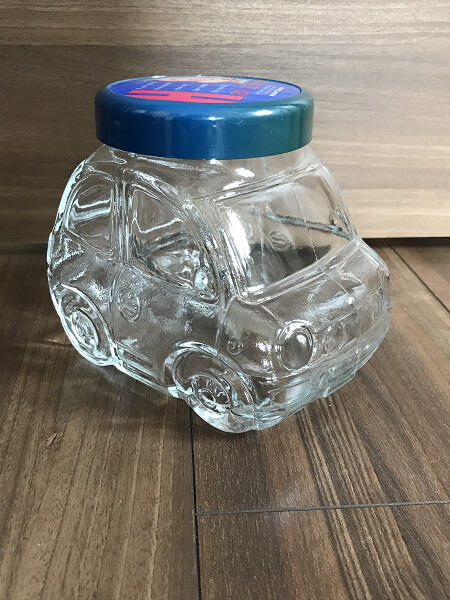 ミスタードーナツ ミスド 1991年 グッズ びんびんキャロル マツダ キャロル 青 オサムグッズ 原田治 瓶 ガラス 入れ物 保存容器 車 レトロ拍卖