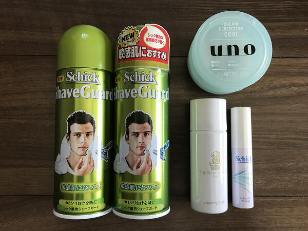 新品と中古5点セット 薬用シック シェーブガード シェービングフォーム リッツカールトン アメニティ ウーノ クリーム パーフェクション拍卖