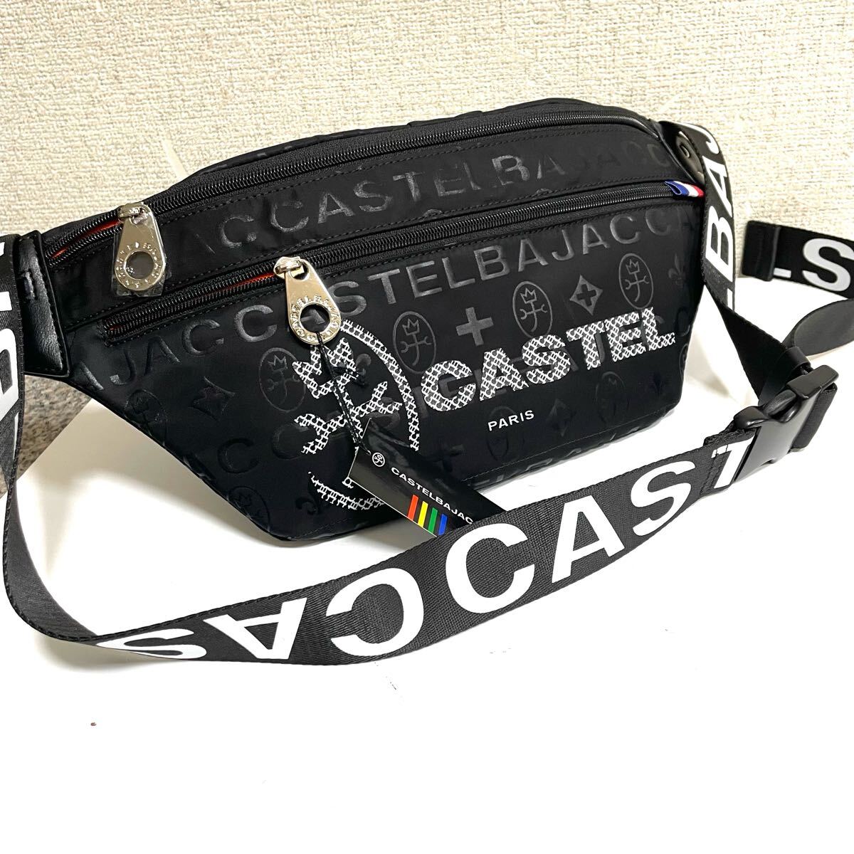 新品 カステルバジャック ボディバッグ ワンショルダー パセ 黒 031921/C拍卖