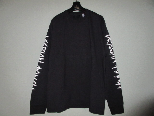 送料無料発送 ASSEMBLY NEW YORK L/S TEE グラフィック袖プリント 長袖Tシャツ BLACK XL 正規品 綿100% MADE IN USA とても美品拍卖