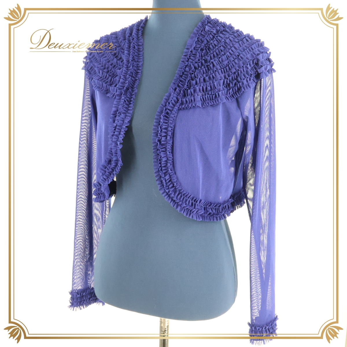 『送料無料』【美品 日本製レディースファッション】ブルー TOKUKO 1er VOL トクコプルミエヴォル 青 トップス カーディガン レース 透け拍卖