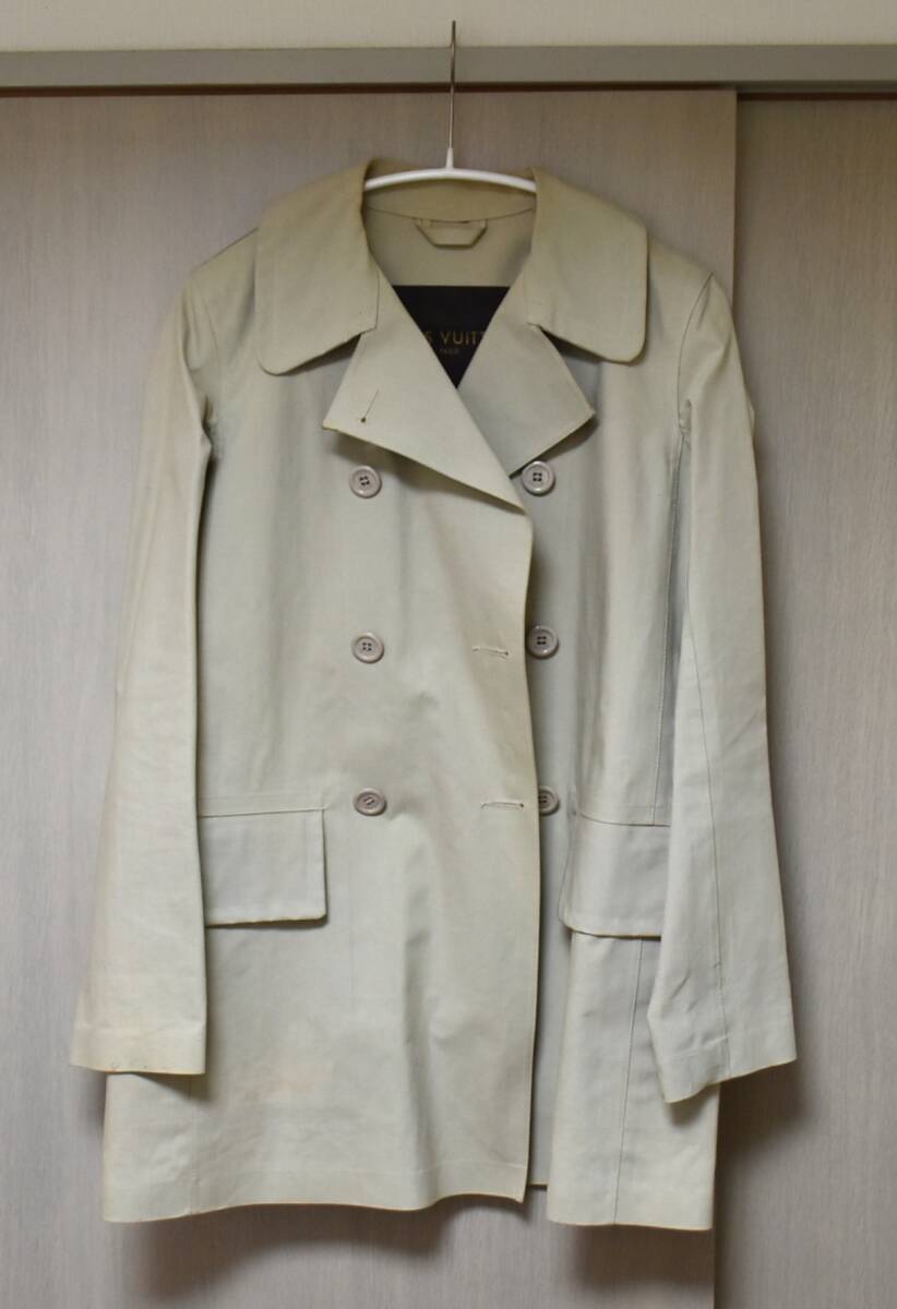 ルイヴィトン Louis Vuitton マッキントッシュ ベージュ トレンチコート ゴム引きコート 36 Sサイズ相当 モノグラム コットン 100%拍卖