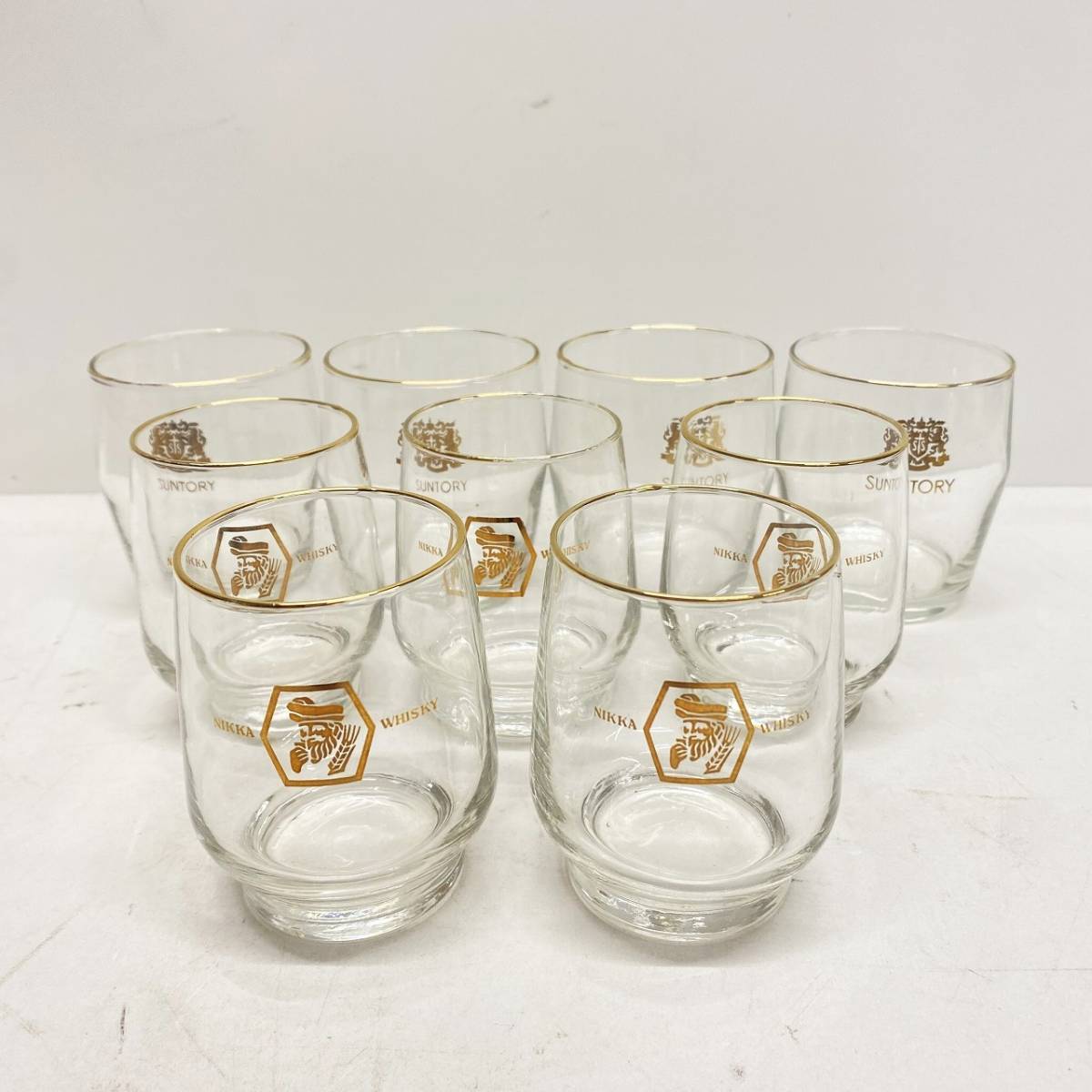【昭和レトロ】サントリー NIKKA WHISKY グラス 大/小 9個セット拍卖