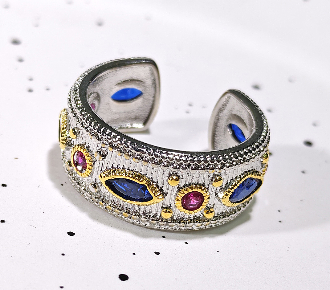 JS16-222◆Bigstone◆【 レトロフレンチ 】ファッション感覚*欧米大人気なリング*12~15号 フリー拍卖