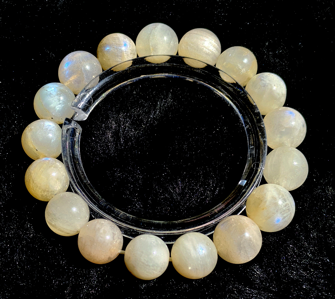 N00420◆Bigstone◆11mm 新品【AAAAオレンジブルームーンストーン】天然石ブレス拍卖