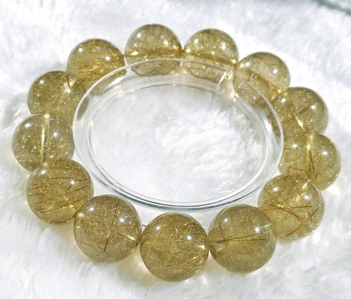 N01500◆Bigstone◆新品*超大*17mm*極上*ブラジル産【10Aヴィーナスゴールドルチル】天然石ブレス 90.6g拍卖