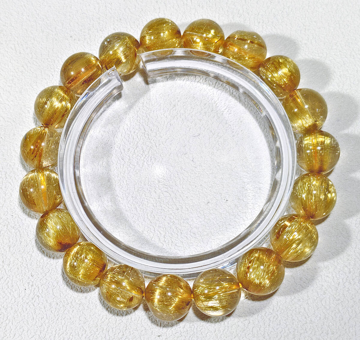 N00710◆Bigstone◆新品*10mm*ブラジル産*超美品【10Aゴールドタイチンルチル】天然石ブレス 拍卖