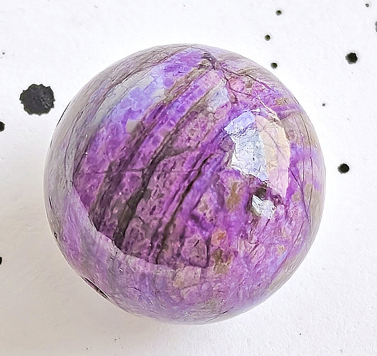 N01094◆Bigstone◆ 新品*15mm*天然本物保証*色加工無【一石一世界*スギライト】天然石ラウンド拍卖