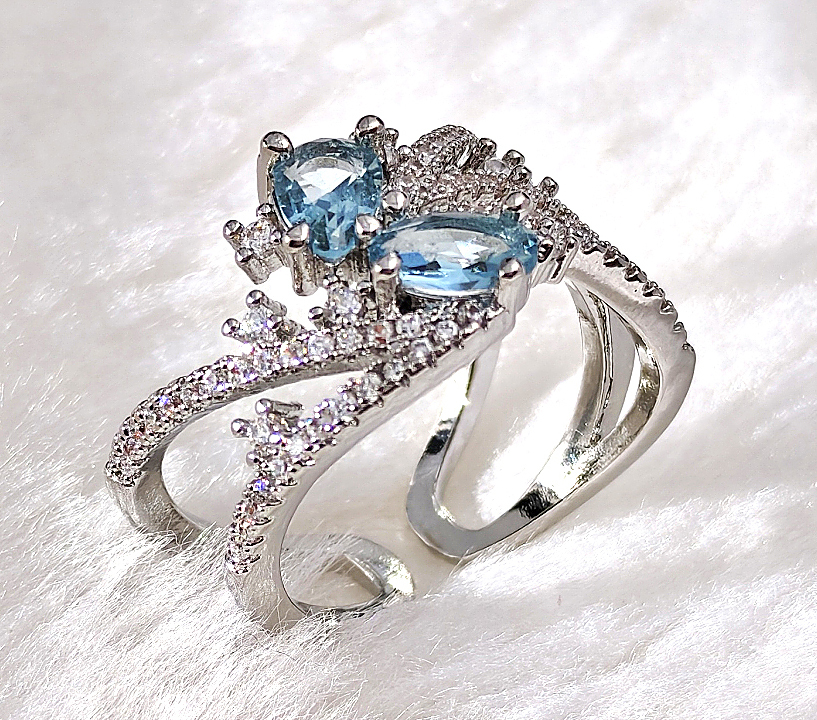 N250518◆Bigstone◆【華麗な変身】藍の魅惑*高品質なリング*11~13号拍卖