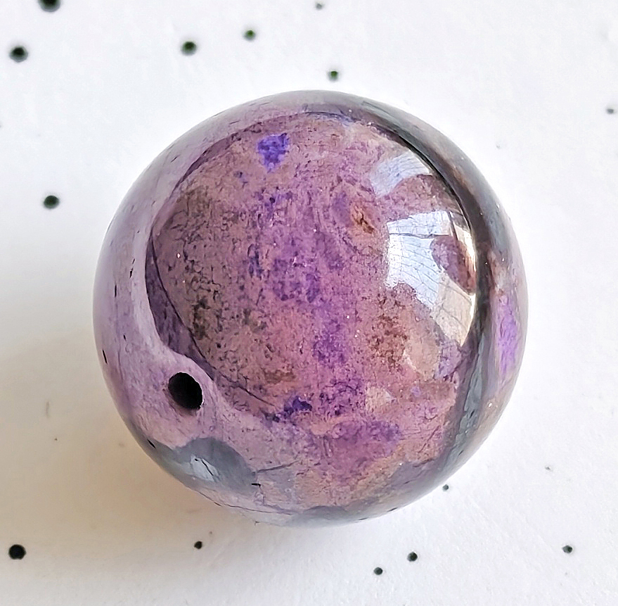 N00673◆Bigstone◆新品*15mm*天然本物保証*色加工無【一石一世界*スギライト】天然石ラウンド拍卖