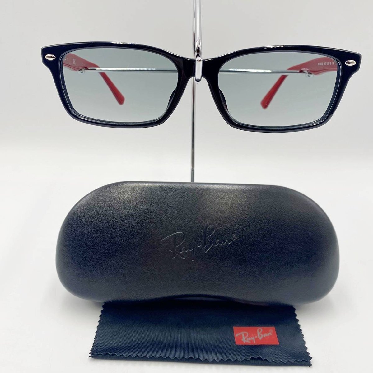 【度入り】Ray-Ban レイバン RB5378D メガネ ブランド アイウエア フルフレーム ブラック×レッド バイカラー拍卖