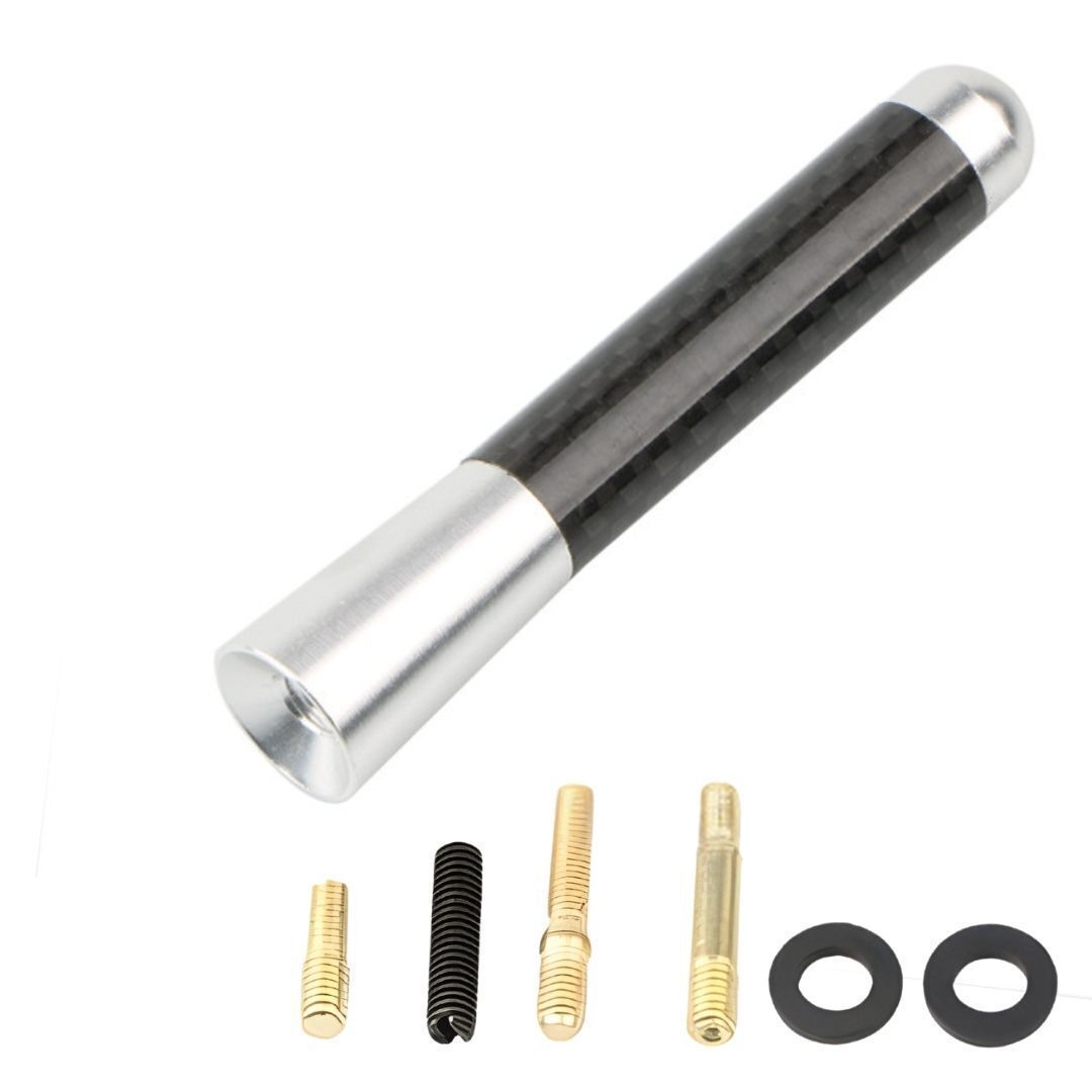 ショートアンテナ 車用 8cm シルバー カーボン 車 高感度 mini トヨタ ラジオ アンテナ交換 高性能 交換用アンテナ アクセサリー パーツ拍卖