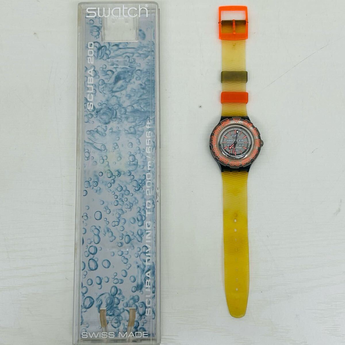 SWATCH スウォッチ SCUBA DIVING TO 200m 656ft スクーバダイビング 腕時計 時計 クオーツ クォーツ WATER-RESISTANT SK拍卖