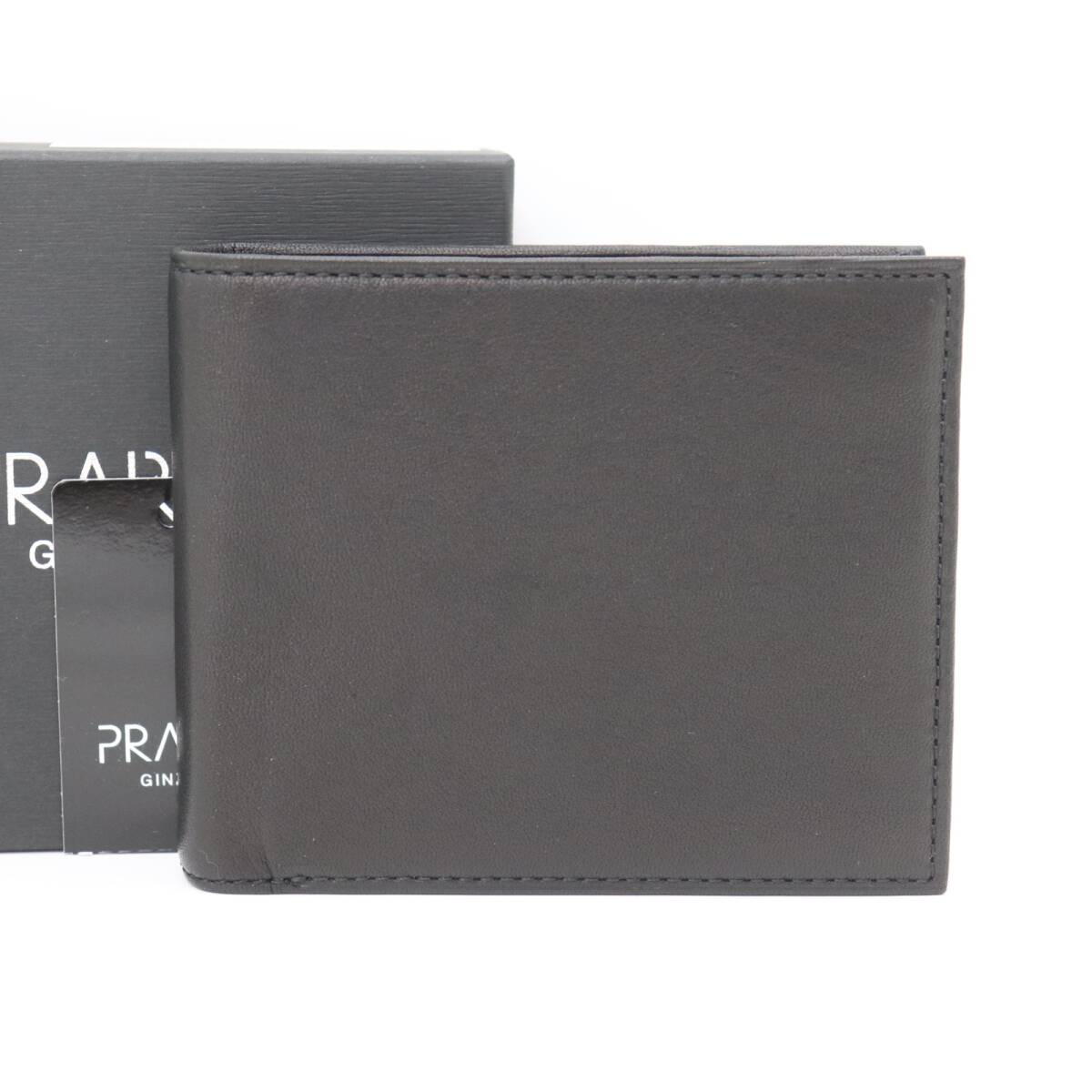 ITDKEQT8KSHS 即決 未使用 PRAIRIE プレリー レザー コンパクトウォレット 財布 牛革 レザー 二つ折り さいふ NPM4118 ブラック メンズ 箱拍卖