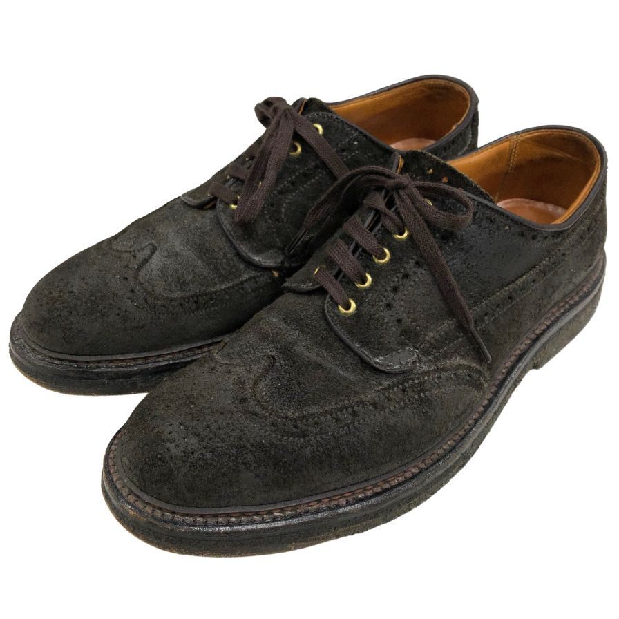 オールデン 31910 スウェード ウイングチップ シューズ モスグリーン サイズ7.5 ALDEN ビジネスシューズ 約25.5cm【LA】【中古】拍卖