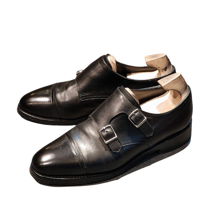 ジョンロブ レザーシューズ ウィリアム ダブルモンク 9795ラスト サイズ6E メンズ ブラック JOHN LOBB 約24.5cm【LA】【中古】拍卖
