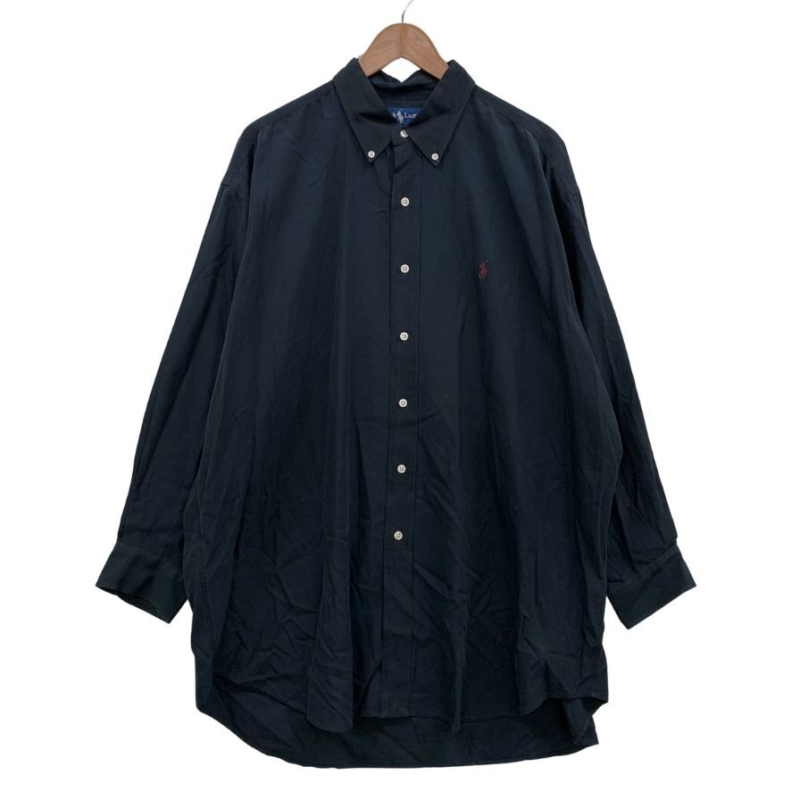 ラルフローレン ボタンダウンシャツ シルク混 ネイビー サイズXL Ralph Lauren【LA】拍卖