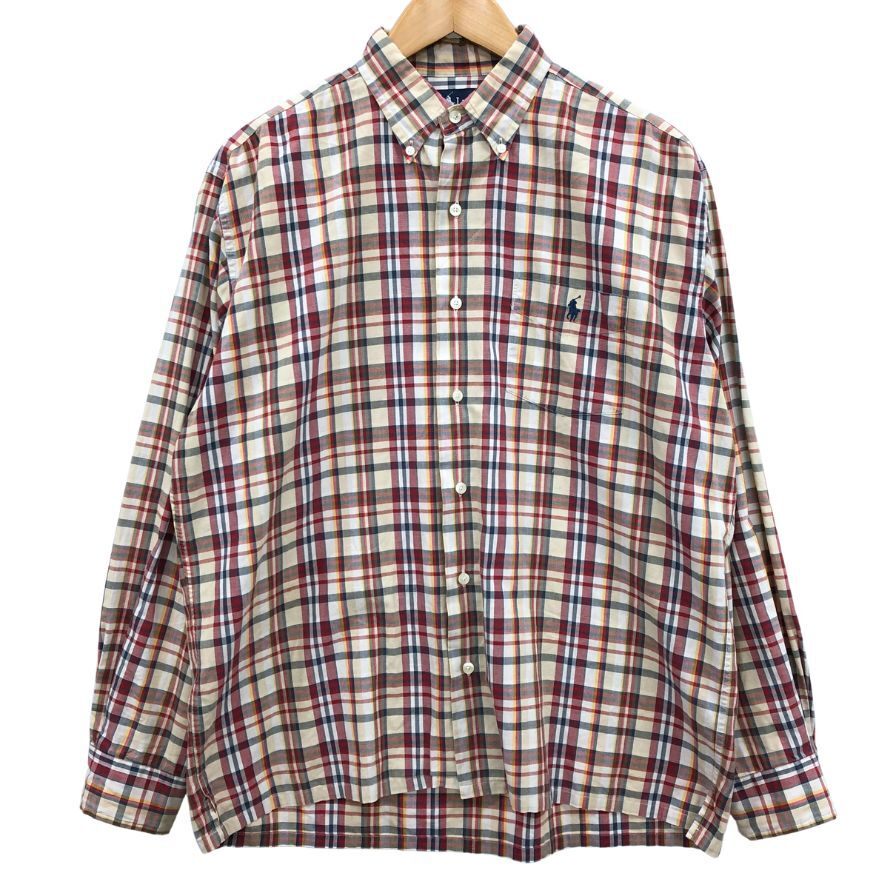 美品◆シャツ ラルフローレン 90S チェックシャツ ヴィンテージ マルチカラー メンズ サイズM RALPH LAUREN 【AFB50】拍卖