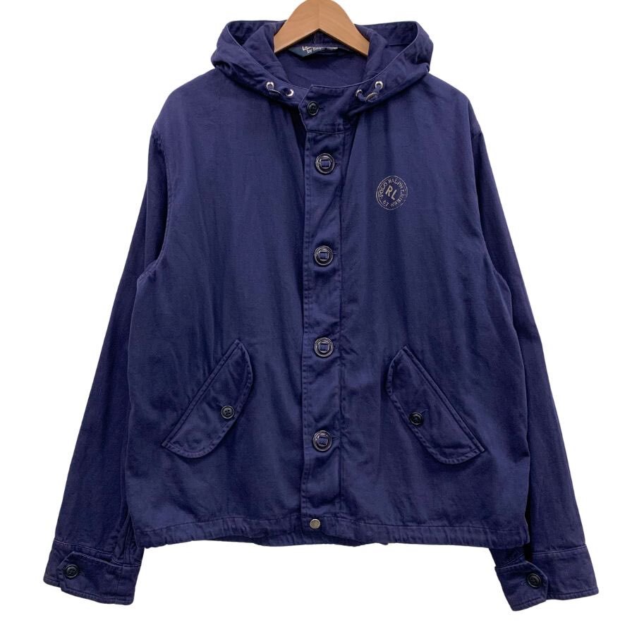 中古◆ジャケット ポロラルフローレン デッキジャケット ネイビー フード ジップアップ サイズM 【AFB14】拍卖