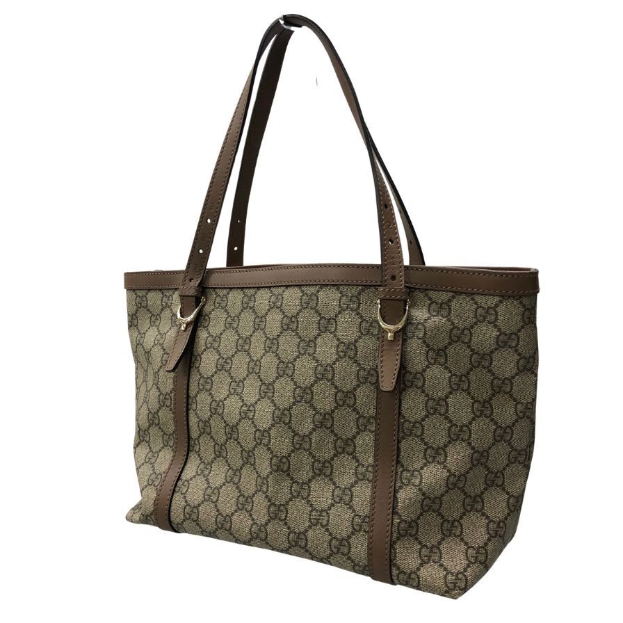 グッチ GGスプリーム PVC×レザー トートバッグ レディース ベージュ 336776 GUCCI【AFE12】拍卖
