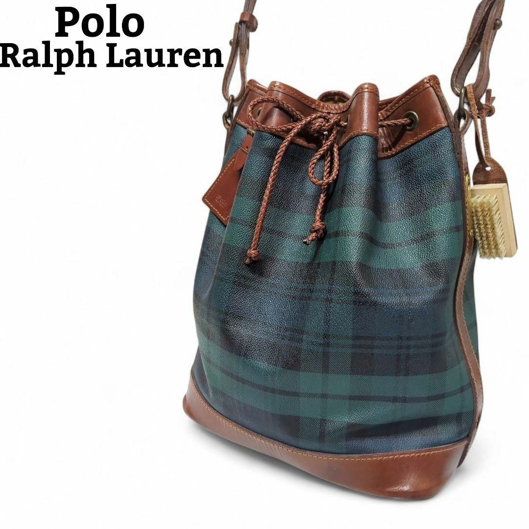 ☆良品☆ Polo Ralph Lauren 巾着 ショルダーバッグ チェック拍卖