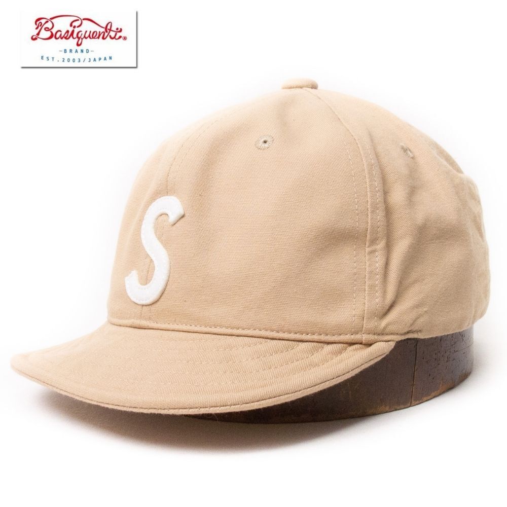 新品 Basiquenti ロゴ アンパイアキャップ フリーサイズ ベージュ拍卖
