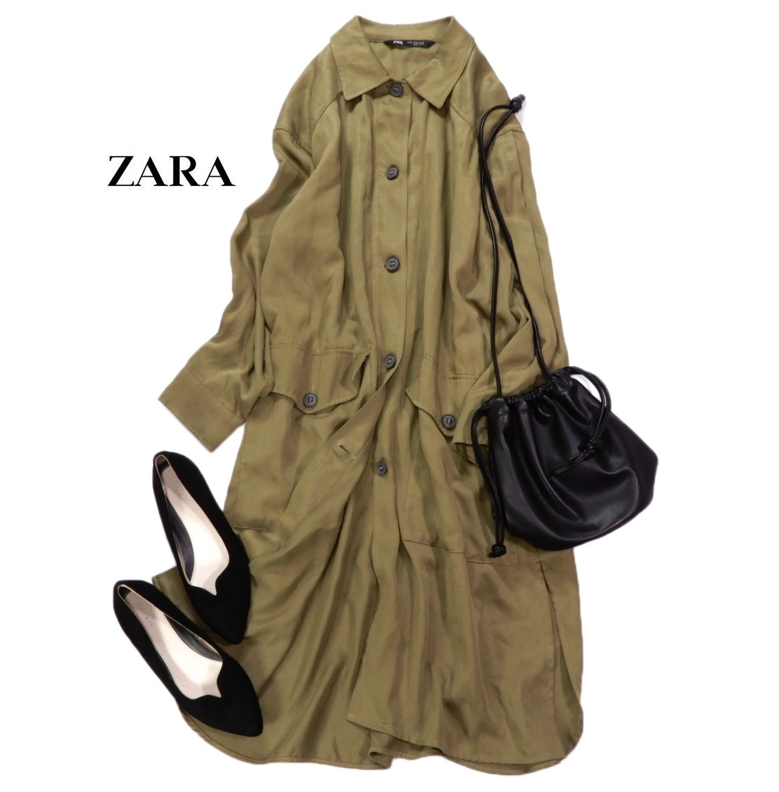 ザラ ZARA カジュアル可愛い☆使える コート ワンピース M拍卖