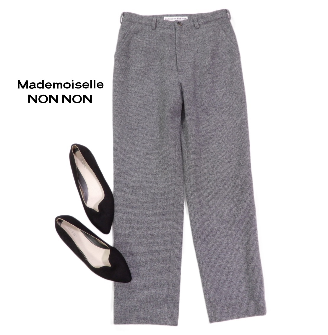マドモアゼルノンノン Madomoiselle NON NON 使える☆ウールブレンド パンツ 36 S拍卖