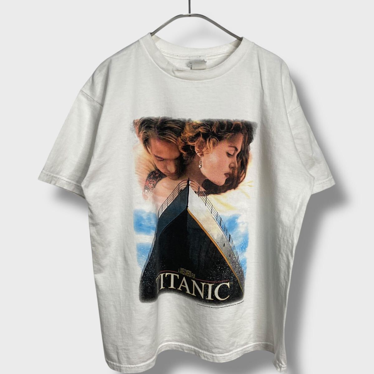 送料無料☆ 90s☆TITANIC☆ムービーTシャツ☆USA製☆白☆L☆ディカプリオ☆映画☆拍卖