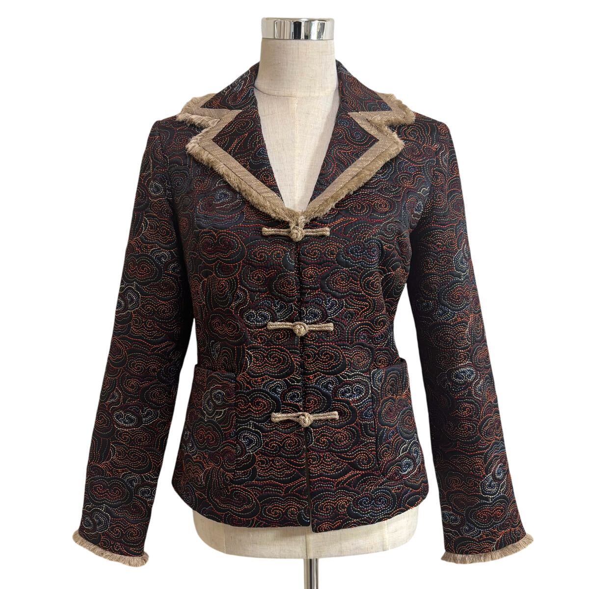 SHANGHAI TANG シャンハイタン シルク 総刺 ドレスジャケット 上海灘 中華ジャケット拍卖