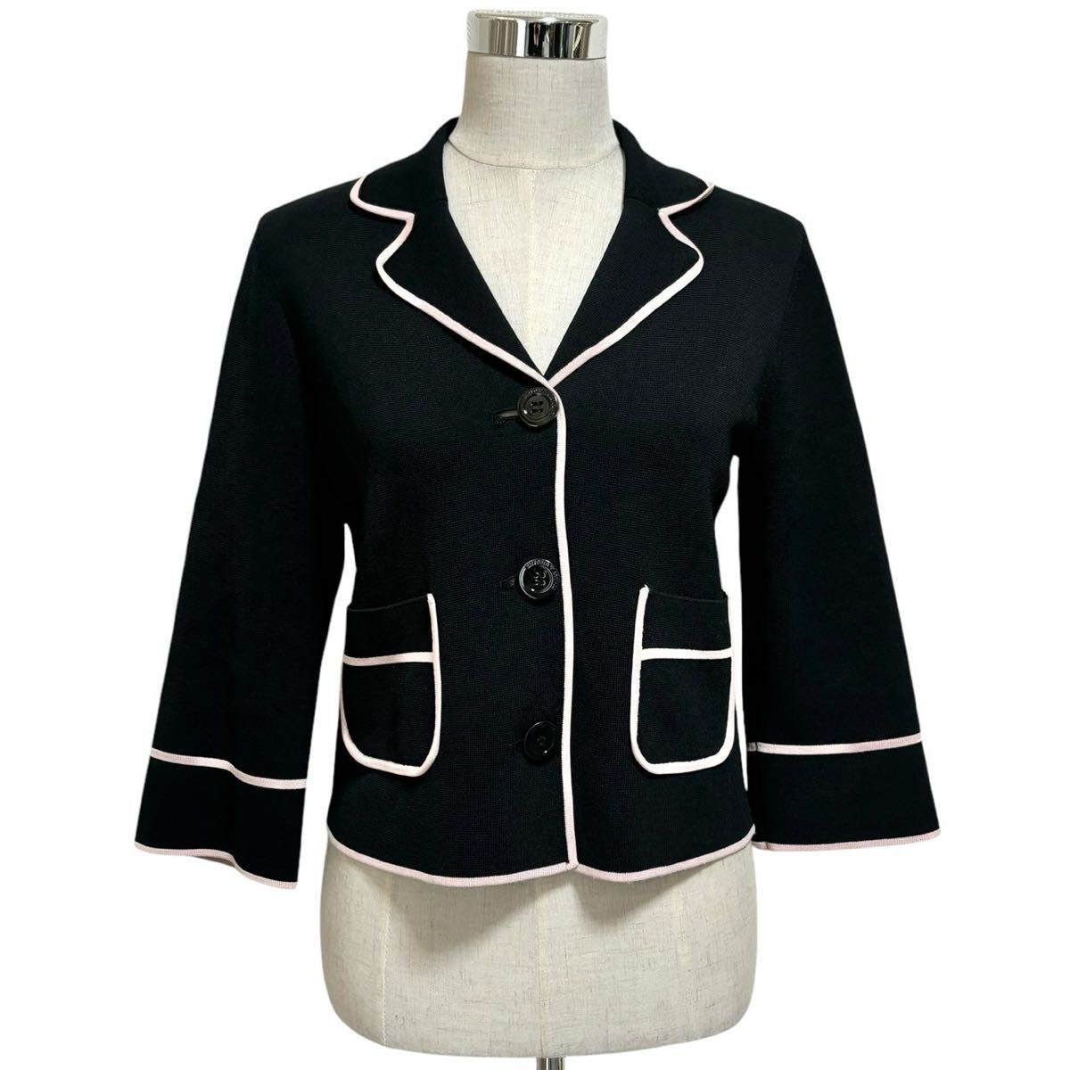 EMPORIO ARMANI エンポリオアルマーニ ニットジャケット バイカラー 40拍卖