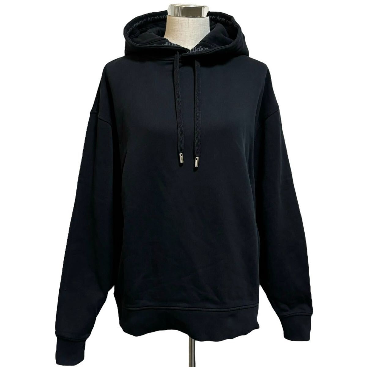 Acne Studios アクネ 17AW YALA AS RIB パーカー プルオーバー ブラック ロゴライン 黒 XXS 160/76A拍卖