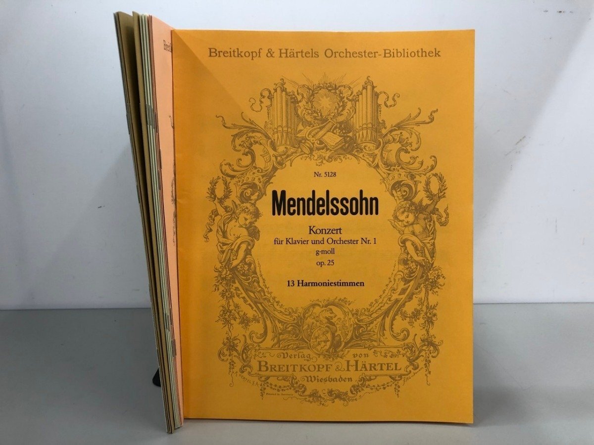 ★ 【計12冊 輸入楽譜 パート譜面 メンデルスゾーン ブライトコップ Nr.5128 ピアノ協奏曲 第1 …】204-02504拍卖