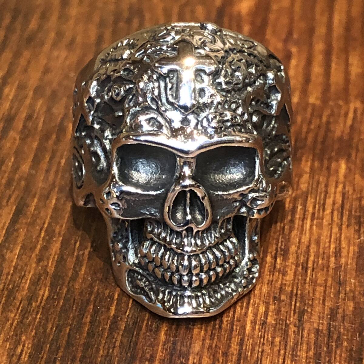 リアルなスカル ステンレス リング 指輪 骸骨 ドクロ 19号 20号 バイカー ロッカー パンク拍卖