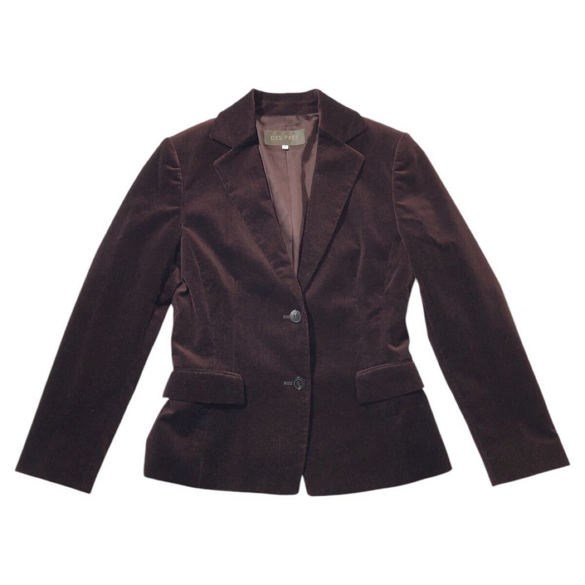 ● DES PRES TOMORROWLAND TOMORROWLAND デ・プレ トゥモローランド ● ベルベット地 2釦 ブレザー ジャケット ワインレッド 1拍卖