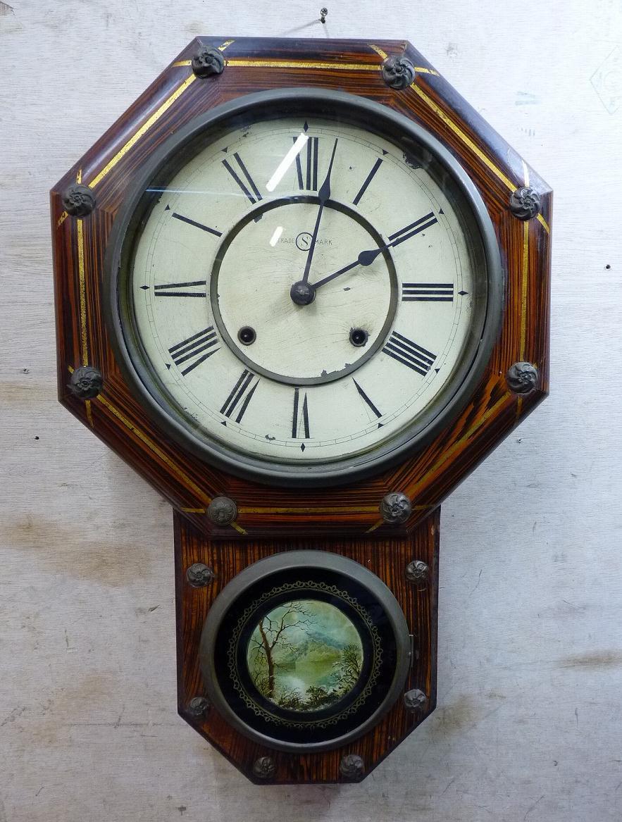 (Nz044745)時代物 八角 振り子時計 ボンボン時計 中古品 実働品 動作確認済み 昭和レトロ 大正ロマン拍卖
