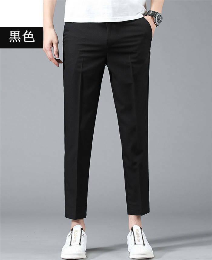 スラックス 九分丈パンツ メンズパンツ ビジネスパンツ スキニーパンツ カジュアルパンツ 9分丈 パンツ Zty-2174 黒色 W36拍卖