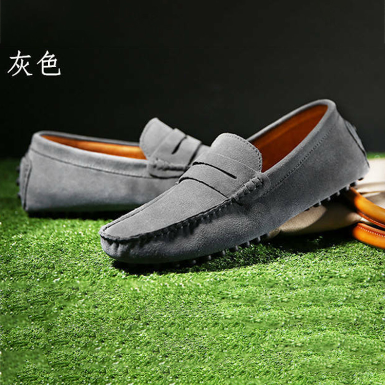 モカシン カップル デッキシューズ メンズシューズ スエード 本革 レザーシューズ カジュアルシューズ コンフォート Zxe0075 灰色 29.0cm 拍卖