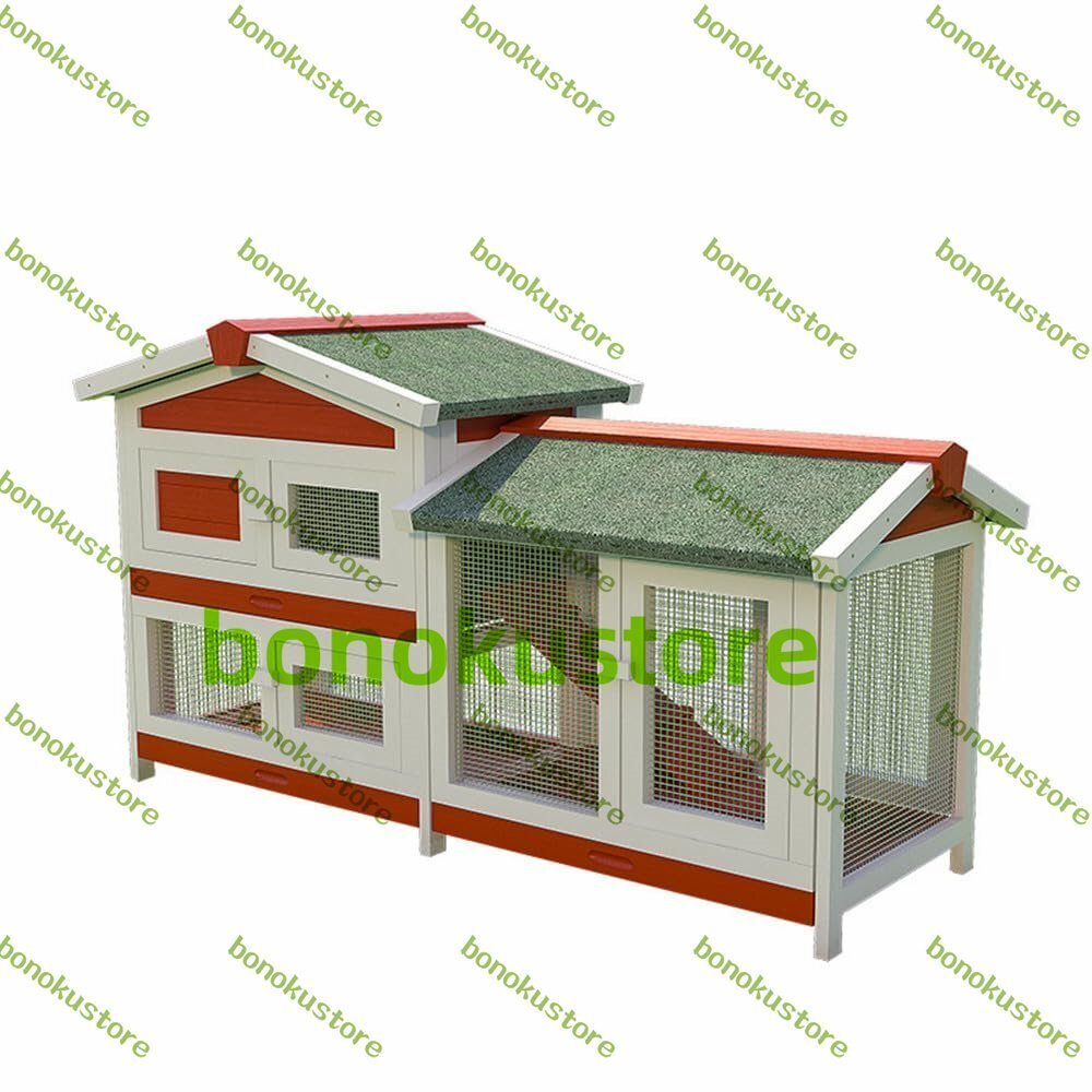 屋外木製鶏小屋 160*59*93cm 大型 ウサギ用ケージ ウサギの檻 鶏かご 鶏小屋 防雨 飼育ケージ 複数のドア トレーワイヤーメッシュ付き拍卖