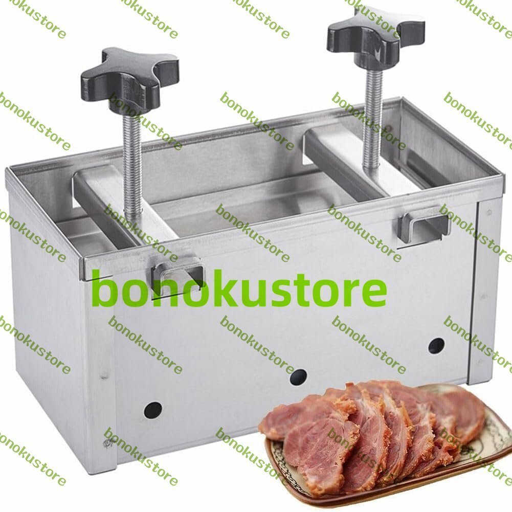 ステンレス鋼の肉プレス金型 ぬいぐるみ ハンバーガー スライダー 1kg ハムプレス金型 バーベキューで牛肉を焼くための二軸加圧装置付き拍卖