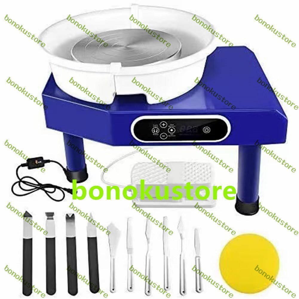 350W電動ろくろ機 家庭用成形機テーブルトップろくろセラミックスアートクラフトツール フットペダルとLCDタッチスクリーン付き拍卖