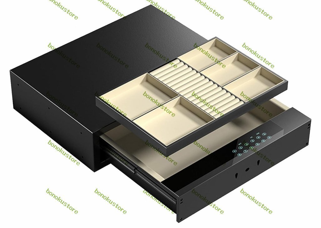 金庫 埋め込み 小型 防犯金庫 緊急キー付き 隠し引き出し金庫 二重警告 防水 耐火 電子金庫 家庭用 事務所 564*400*150MM パスワード認証拍卖