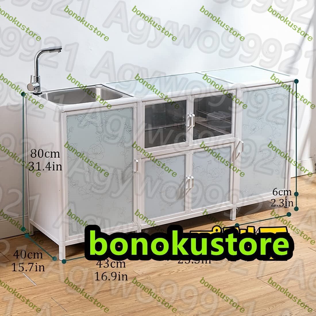 台所の流し台ステンレス シンク流し台 屋外製流し台 キッチンシンク 自立したユーティリティシンクキャビネット 148*40*80cm拍卖