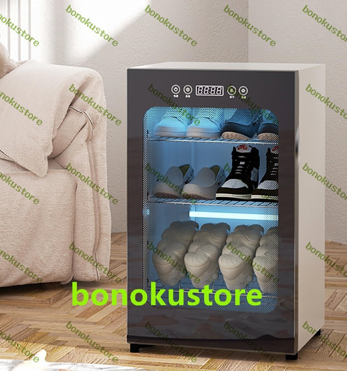 スマート靴乾燥機 3層靴乾燥キャビネット 60℃正確な一定温度 多機能パーティション 内部および外部循環熱風で素早く乾燥拍卖