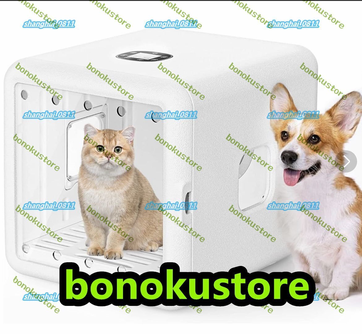 自動乾燥 自動 ハンズフリー 快適さ 12.5kgまで対応 ドライヤーハウス 過熱保護 静音 ドライハウス 乾燥ボックス 65L大容量 ペットドライル拍卖