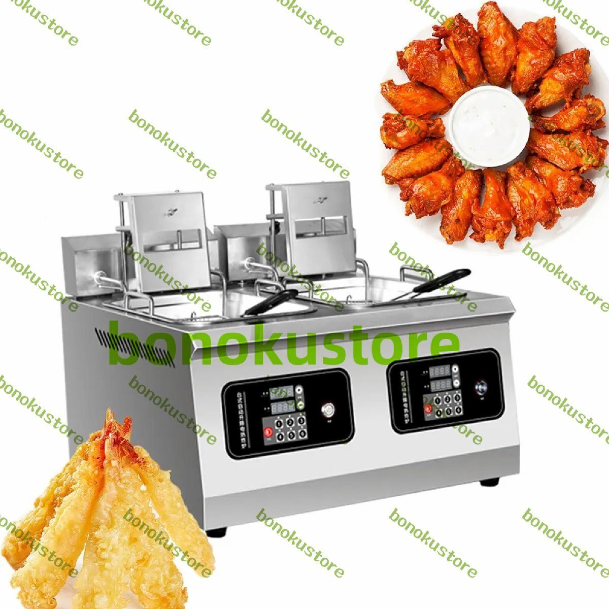 業務用リフティング電気ディープフライヤー 28Lテーブルステンレススチールフライヤー 0-180℃温度制御 スマートパネル お手入れ簡単拍卖