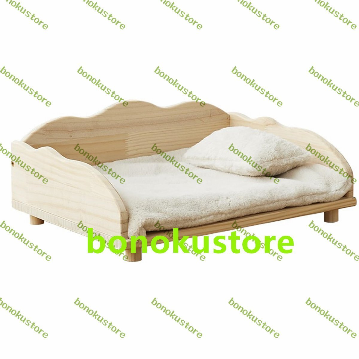 ペットベッド 木製フレーム付き犬ベッド/猫ベッド ボルスター付き犬ベッドフレーム オールシーズン高床式ペットベッド(96cm/37.7in)拍卖