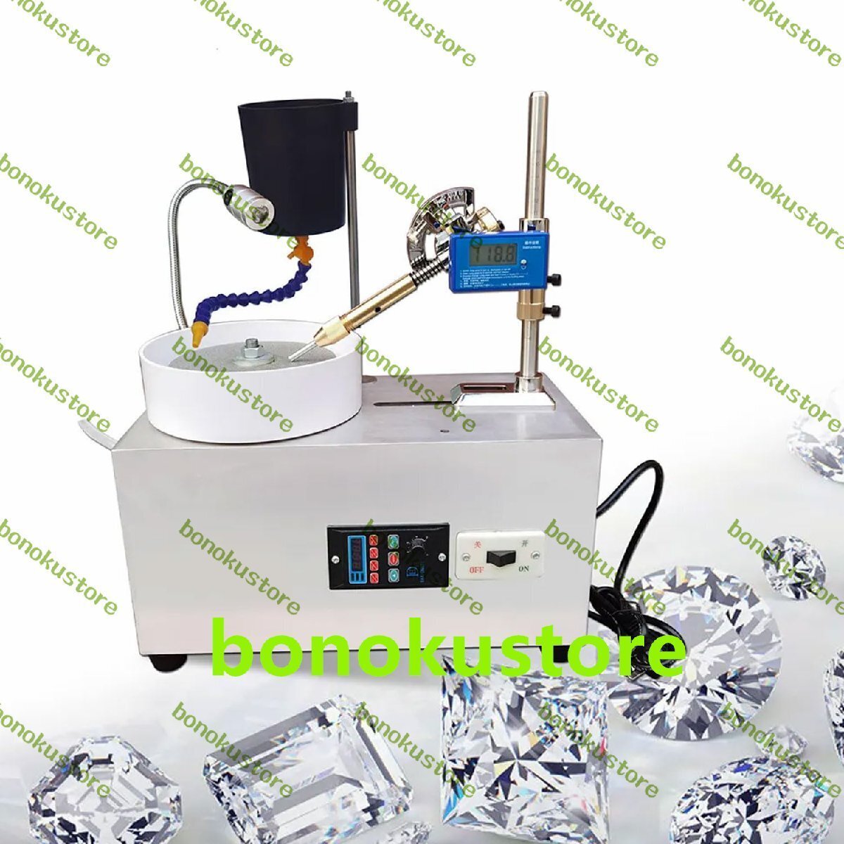 3000rpm 宝石ファセット研削盤 180W 150mm 宝石宝石加工角度機械 デジタルディスプレイ ランプ、ウォーターポンプ付き 宝石 ガラス拍卖