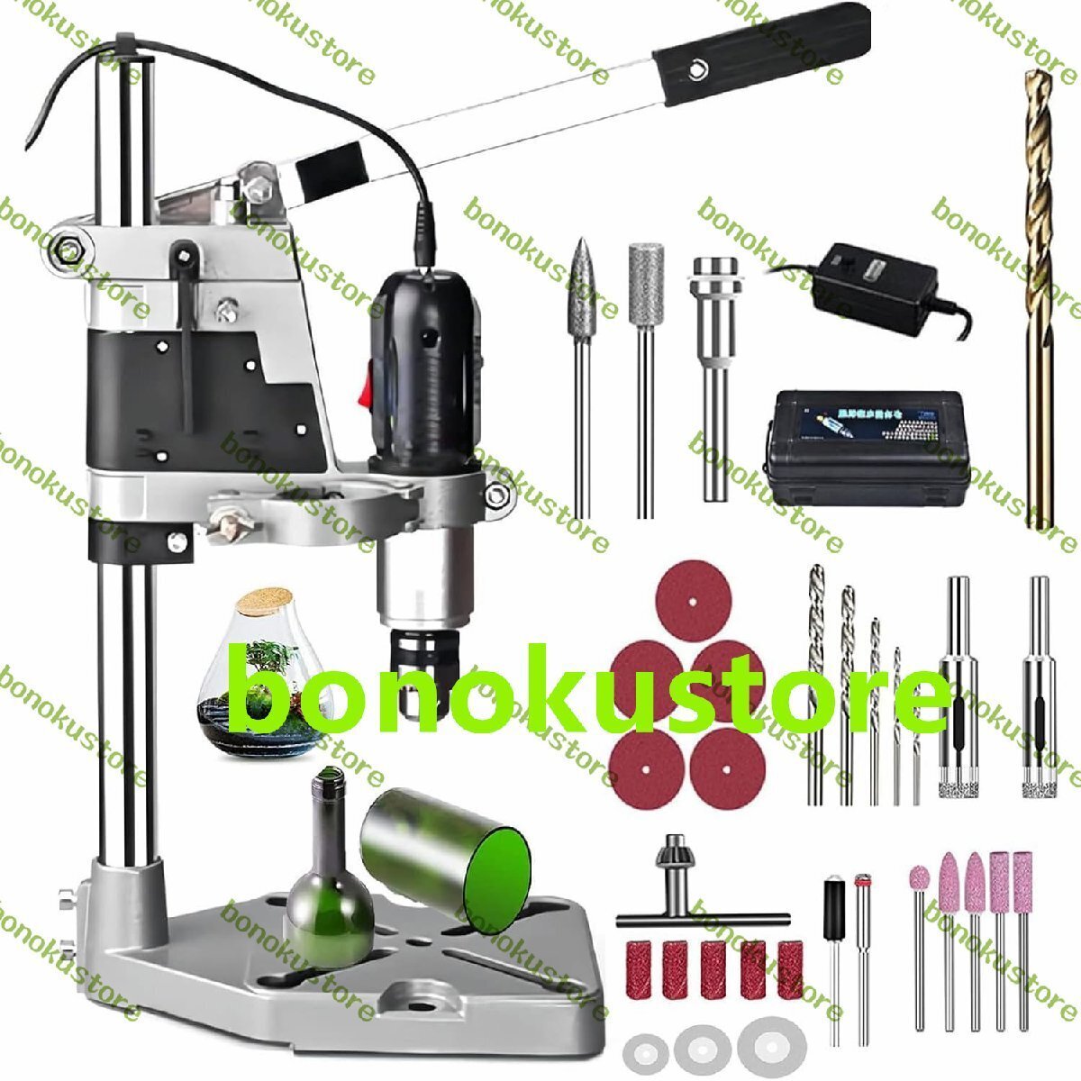 72W 電気ガラスボトルカッター 5000-8000r/min 36個ロータリー切断ツールキット 穴あけ 彫刻 研削 研磨 切断 クリーニング用のDIY拍卖
